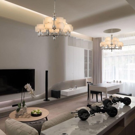 Подвесная люстра Lumien Hall Малье LH1053/15H-NK-WT