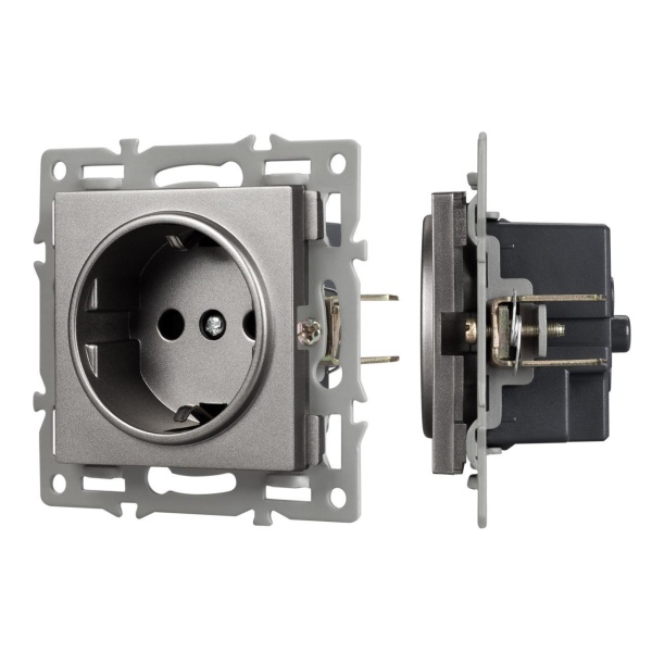 Механизм электрической розетки SCT-MEU1-PL-GR (250V, 16A) Arlight 043732