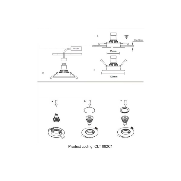 Встраиваемый светильник Crystal Lux CLT 062C1 WH