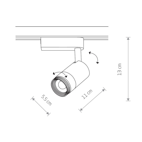 Трековый однофазный светильник Nowodvorski Profile Zoom Led Black 7625