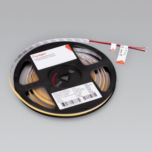 Светодиодная лента Arlight 11W/m 544Led/m CSP теплый белый 5M COB-X544-8mm 24V Warm2700 043413