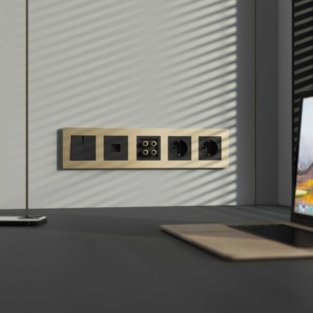 Розетка с заземлением Werkel черный матовый W1171008 4690389156878