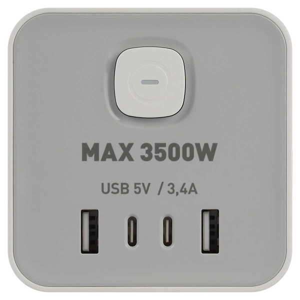 Сетевой фильтр ЭРА TWR-8es-1,5m-4USB-W башня с защитой заземлением с выключателем 8 розеток+4xUSBA+C 1,5м 16А белый Б0069071