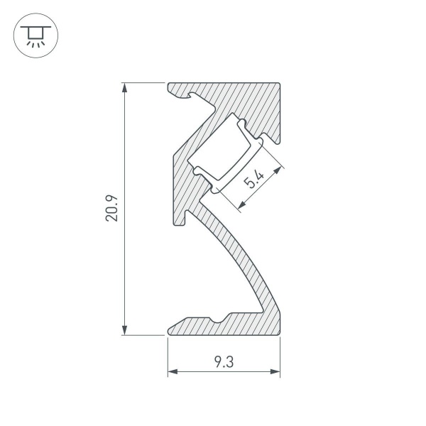 Профиль Arlight SL-Bevel-W21-2000 Anod 043687