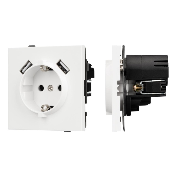 Механизм розетки с USB зарядкой SCT-TENDO-MUAA-SFPL-WH (230V, 16A) Arlight 054606