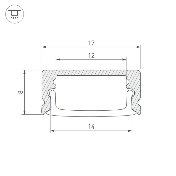 Профиль Arlight Line-1708-2000 Anod Black 040299