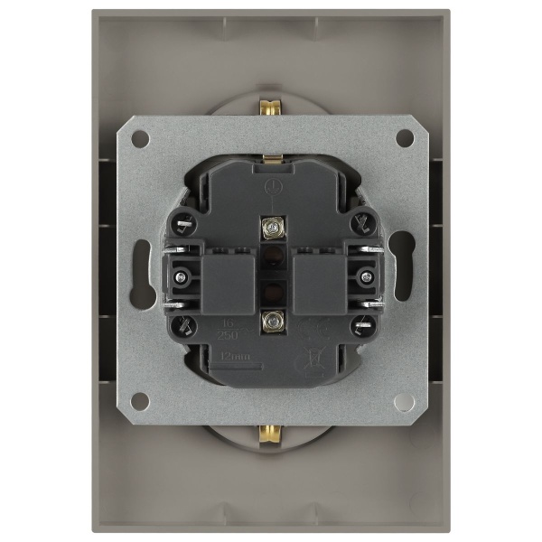 Розетка ЭРА Arktik 16-2104-07 двойная с заземлением 2X2P+E Schuko 16А-250В титан Б0070450