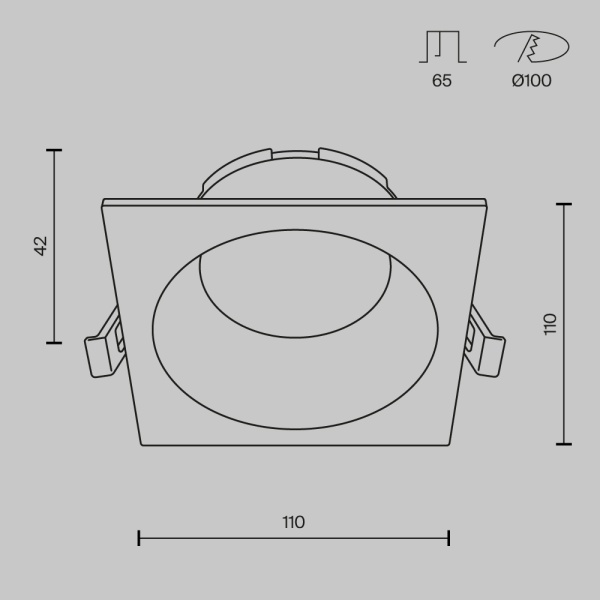 Встраиваемый светильник Maytoni Technical DL126-GX53-SQ-B