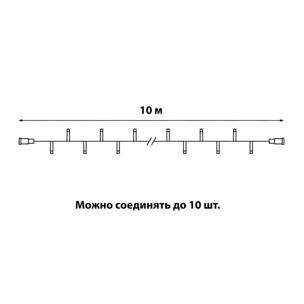 Светодиодная гирлянда Uniel без вилки белый ULD-F90PRO S10M-100/TWK WH UL-00013211