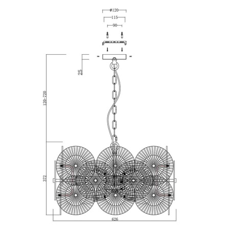 Подвесная люстра Maytoni Aster MOD007PL-08G