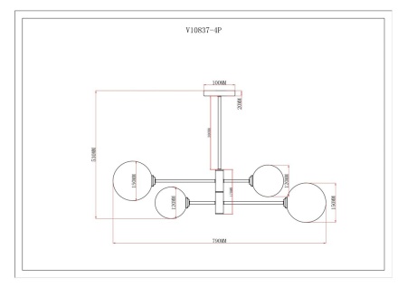 Подвесная люстра Moderli Molecule V10837-4P