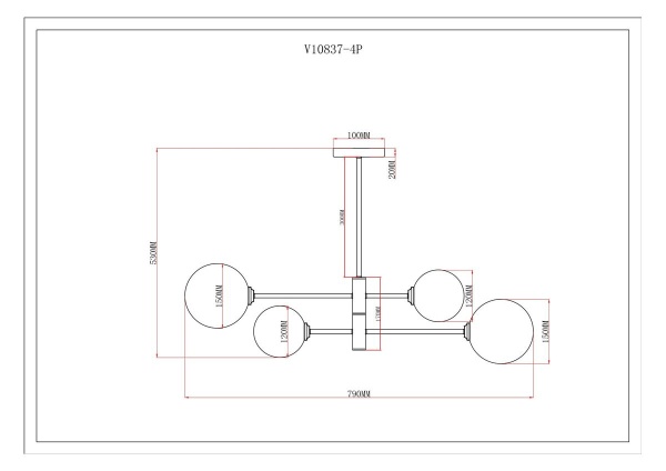 Подвесная люстра Moderli Molecule V10837-4P