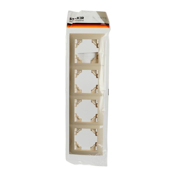 Рамка 4-постовая Stekker Эрна Элегант слоновая кость PFR00-9014-02 49669