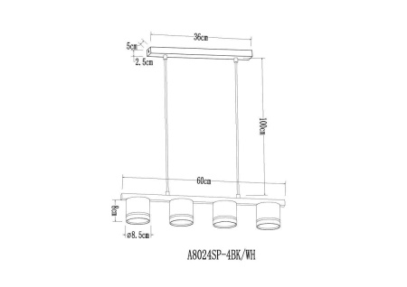 Подвесная люстра Arte Lamp Legacy A8024SP-4BK