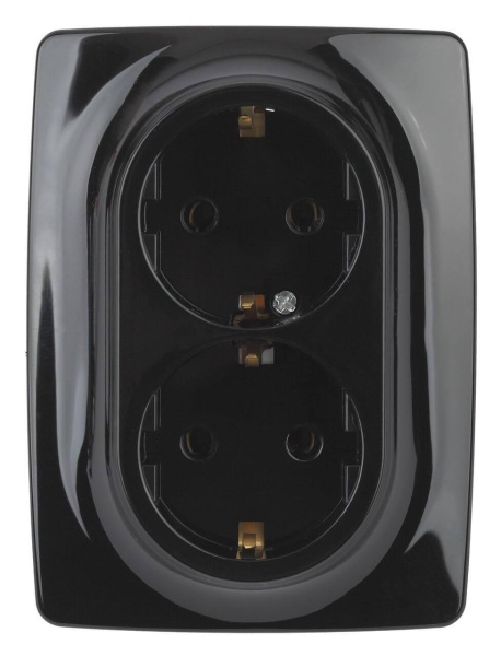 Розетка ЭРА 12 2x2P E Schuko со шторками 16A 250V 12-2108-06 Б0036447