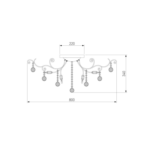 Потолочная люстра Eurosvet 10042/12 античная бронза/прозрачный хрусталь