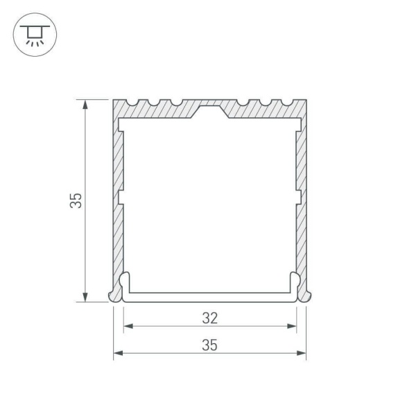 Профиль Arlight ARH-POWER-W35-2000 ANOD 016138