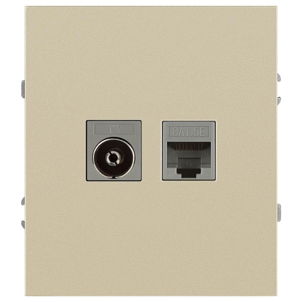 Розетка ЭРА Arktik 16-3110-04 комбинированная RJ45+TV шампань Б0070497