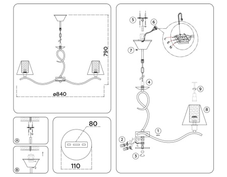 Подвесная люстра Ambrella Light High Light Modern LH57083