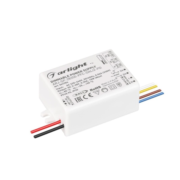 Блок питания ARJ-SP-28350-PFC-DALI2-PD (10W, 3-28V, 350mA) Arlight 047354