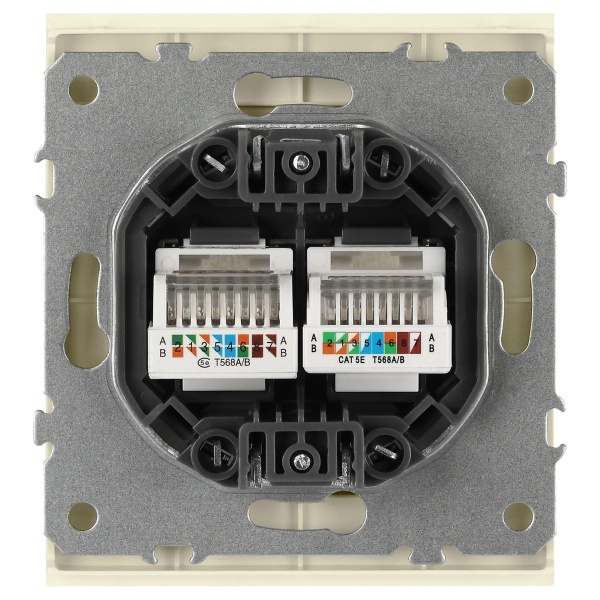 Розетка ЭРА Arktik 16-3108-02 информационная двойная 2XRJ45 слоновая кость Б0070485