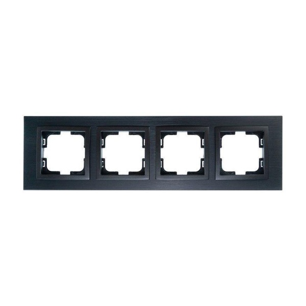 Рамка 4-постовая Mono Electric Style Aluminium дымчатый графит 107-820000-163