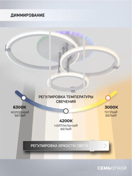Потолочная светодиодная люстра Seven Fires Sindi SF5054/4C-WT-CR-RGB