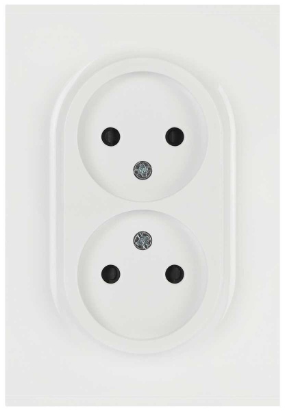 Розетка ЭРА Arktik 16-2107-01 без заземления двойная 2X2P 16А-250В белый Б0071681