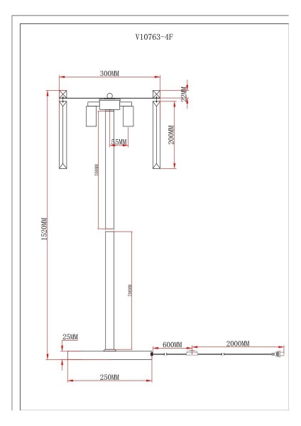 Торшер Moderli Levi V10763-4F