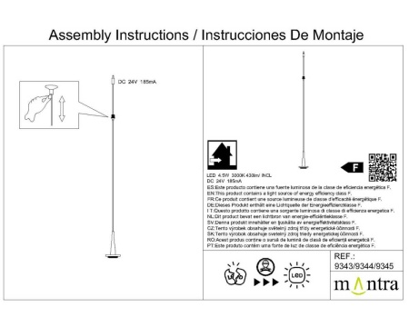 Подвесной светильник без плафона и основания Mantra Andromeda 9343