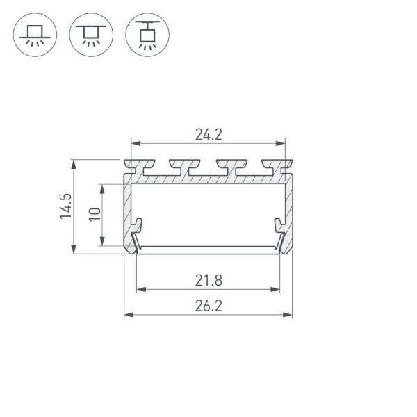 Профиль Arlight PLS-LOCK-H15-2000 ANOD 027737
