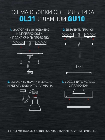 Настенно-потолочный светильник ЭРА OL31 BK Б0056374