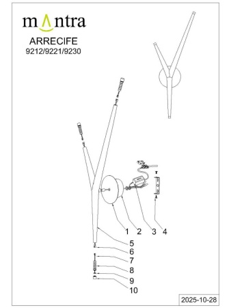 Настенный светильник Mantra Arrecife 9221