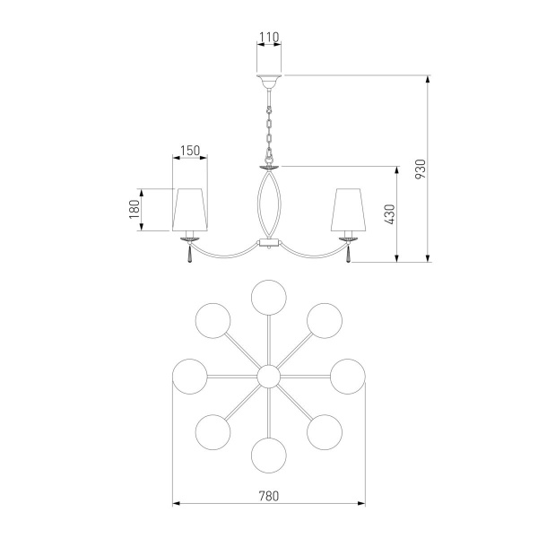 Подвесная люстра Eurosvet 60079/8 хром