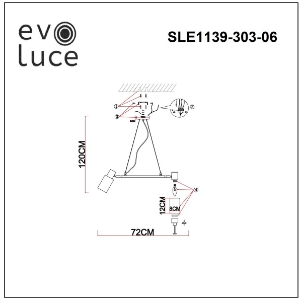 Подвесная люстра Evoluce Gessi SLE1139-303-06