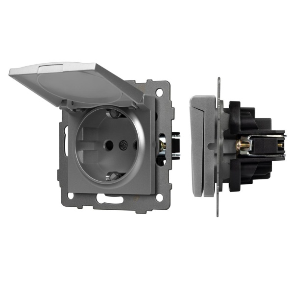 Механизм розетки влагозащищённый SCT-MCP-PL-GR-V (250V, 16A) Arlight 049836