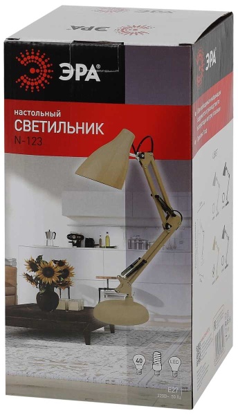 Настольная лампа ЭРА N-123-Е27-40W-BG Б0047198