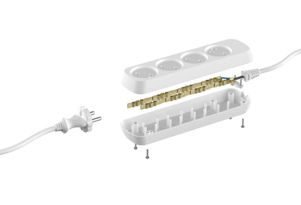 Удлинитель электрический ЭРА UDL-10-450 Greenline 4 розетки без заземления 5м ПВС 2x0.75мм2 Б0065063