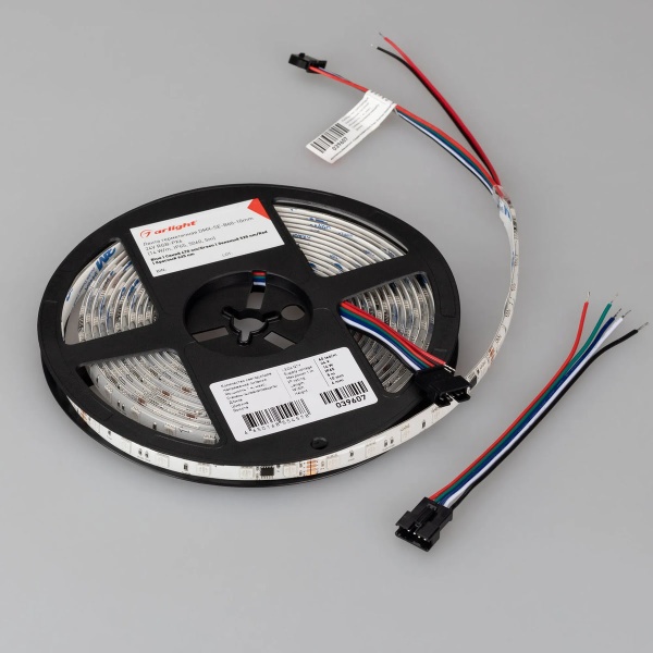Светодиодная лента герметичная Arlight 14W/m 60LED/m 5060SMD разноцветный 5М DMX-SE-B60-10mm 24V 039607
