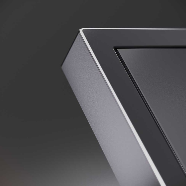 Накладка для розетки с заземлением и защитными шторками, S70 Metal (антрацит) Voltum VLSM000712