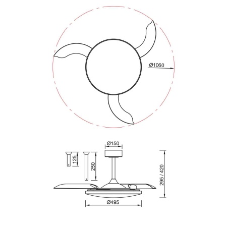 Люстра-вентилятор Mantra SLIM FAN 9055