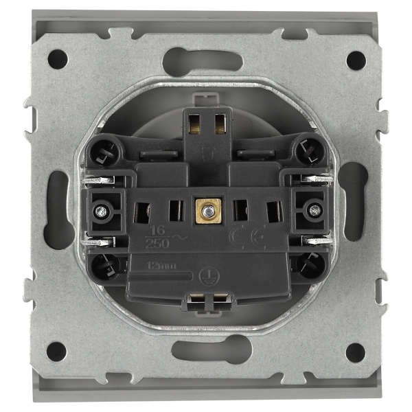 Розетка ЭРА Arktik 16-2102-03 с заземлением 2P+E Schuko со шторками 16А-250В алюминий Б0070426