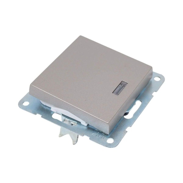 Переключатель одноклавишный LK Studio LK80 c подсветкой шампань 840406-1