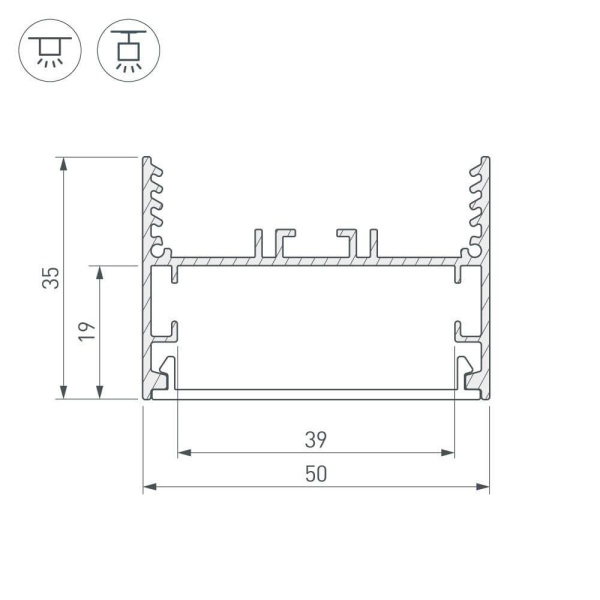 Профиль Arlight SL-Line-5035-2000 Anod 029040