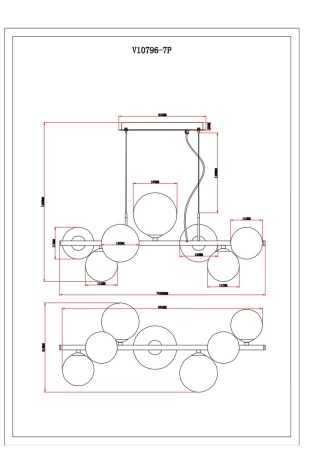 Подвесная люстра Moderli Renny V10796-7P